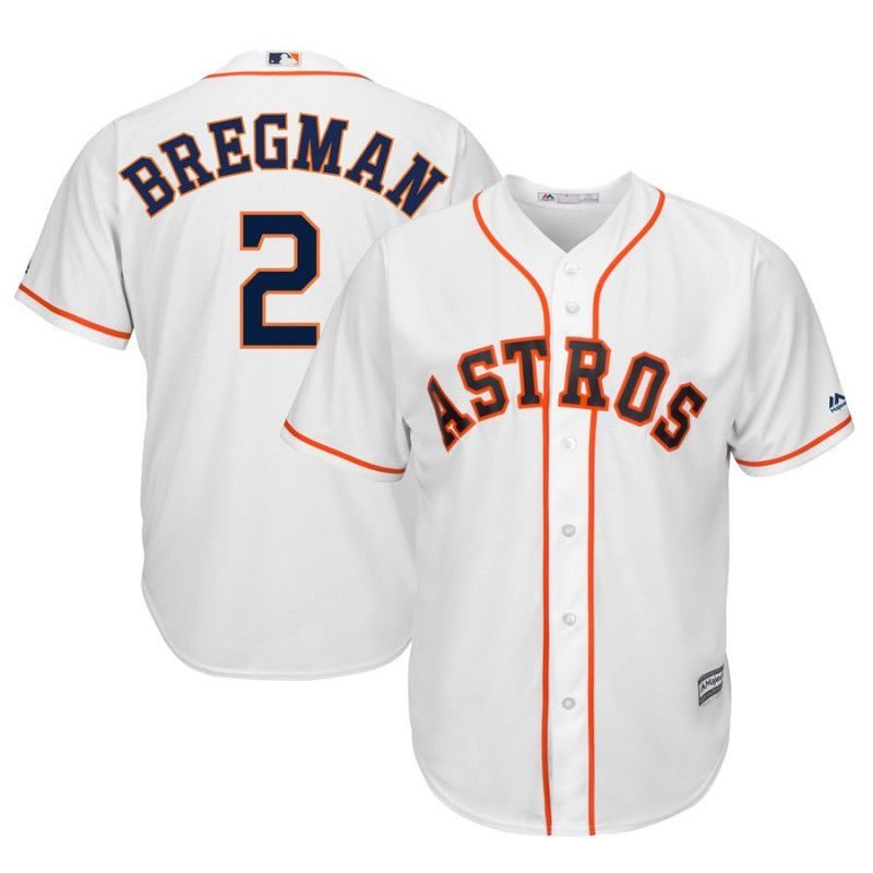 Men Houston Astros 2 Bregman White Game MLB Jersey